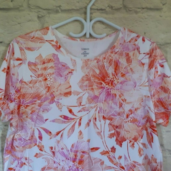 NEW Croft & Barrow White Floral Classic T-Shirt - Picture 3 of 6